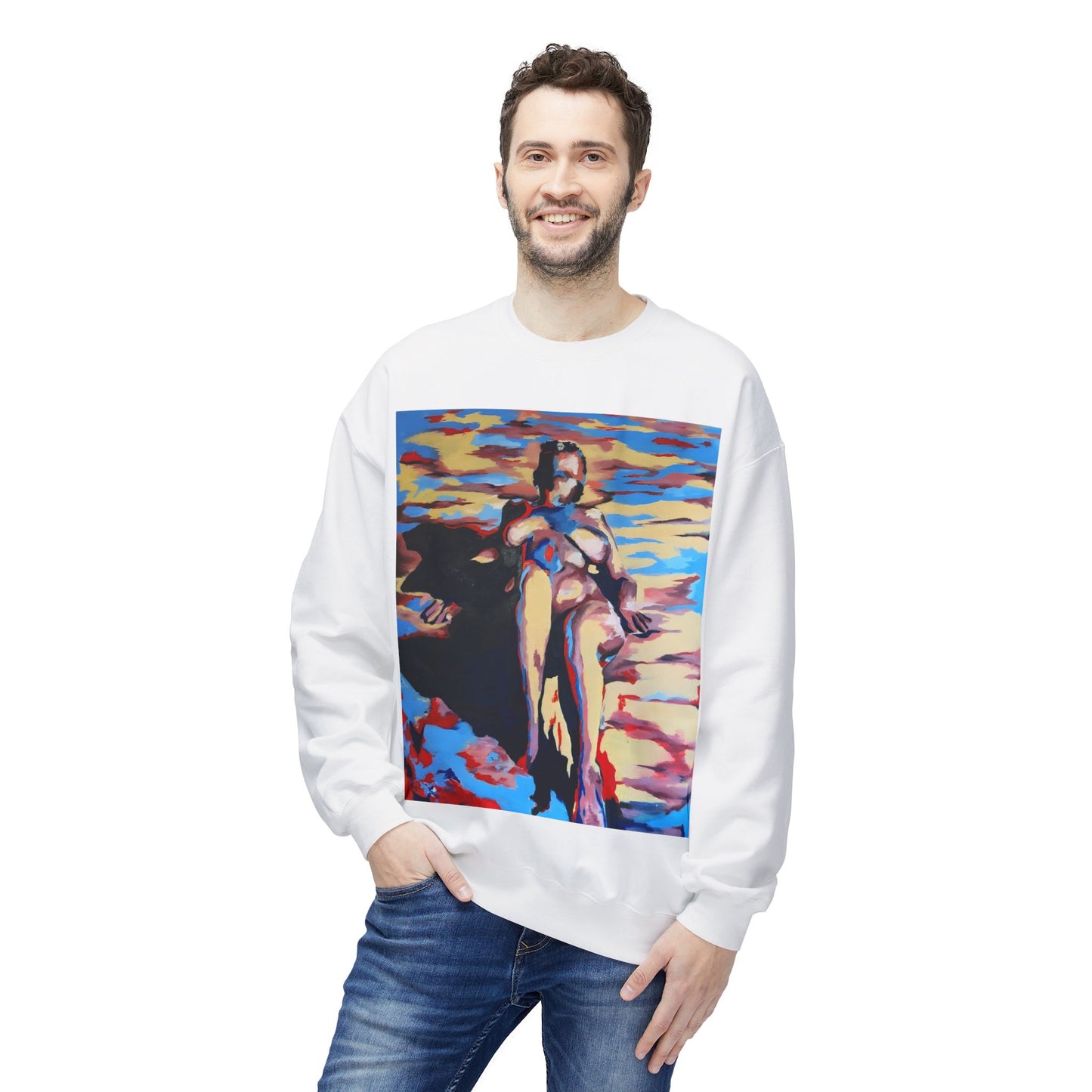 EFe Unisex Fleece Crewneck Sweatshirt - Colorful Abstract Design