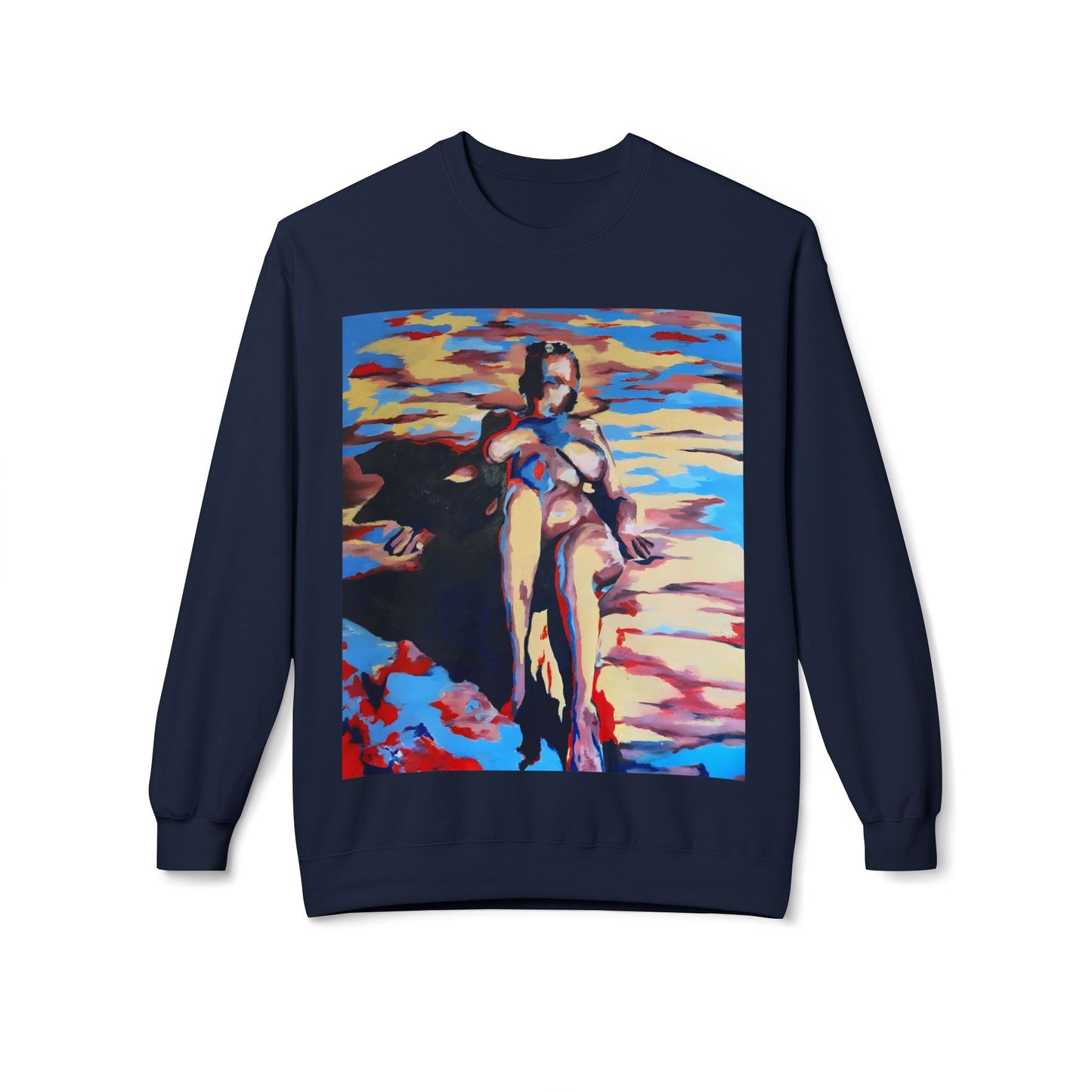 EFe Unisex Fleece Crewneck Sweatshirt - Colorful Abstract Design
