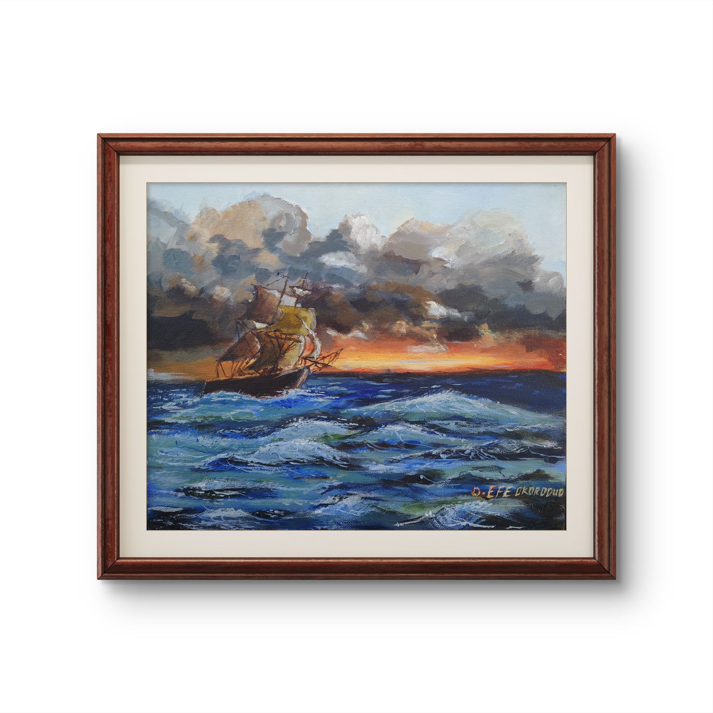 Ship on Sea waves.