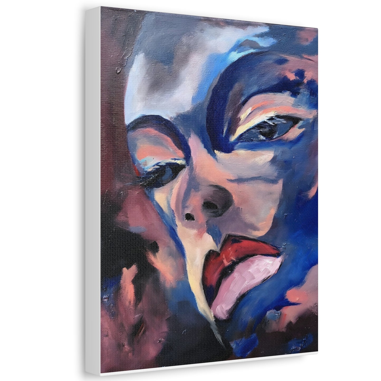 Efe open edition Art print on  Stretched Canvas - Bold Yellow Portrait for Wall Decor