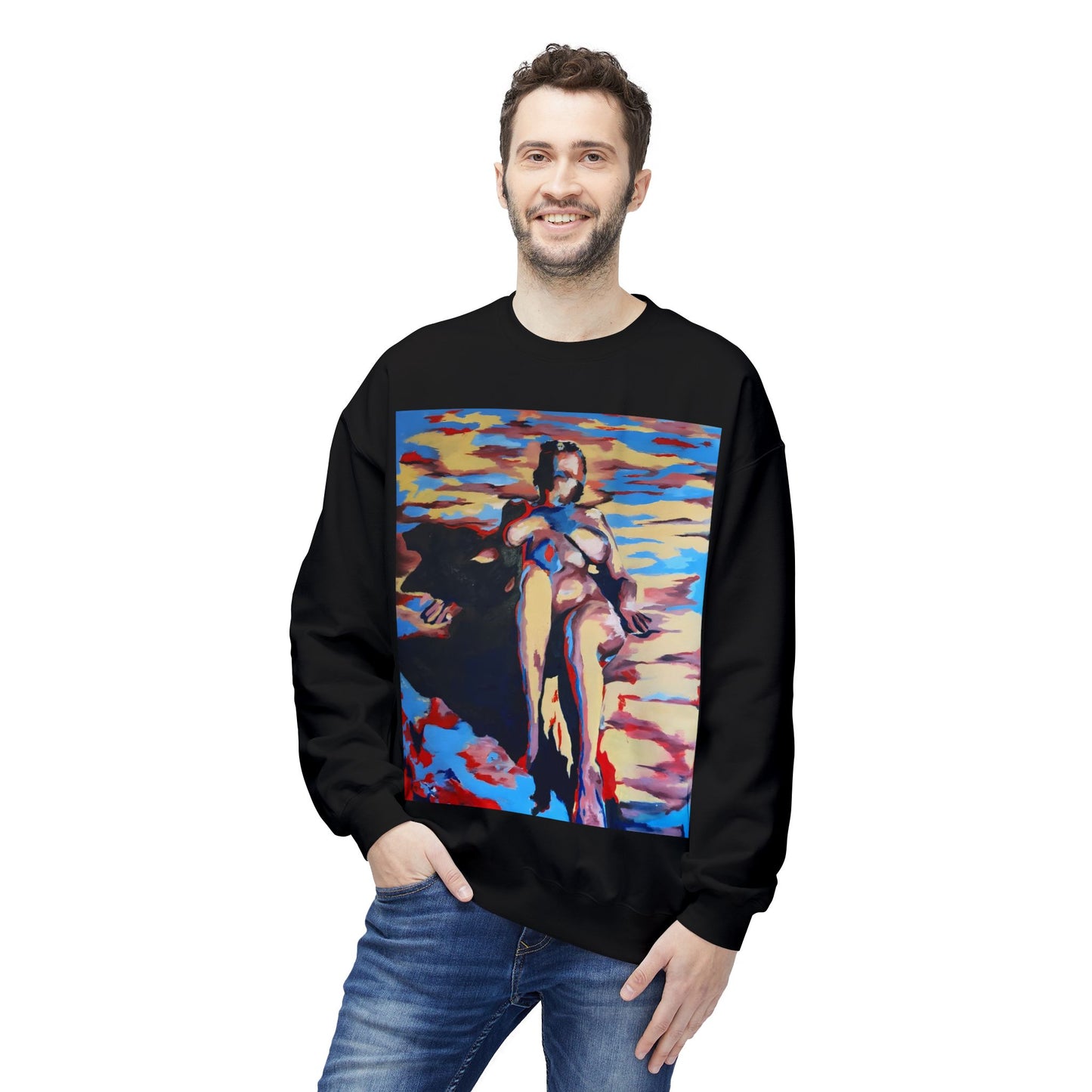 EFe Unisex Fleece Crewneck Sweatshirt - Colorful Abstract Design