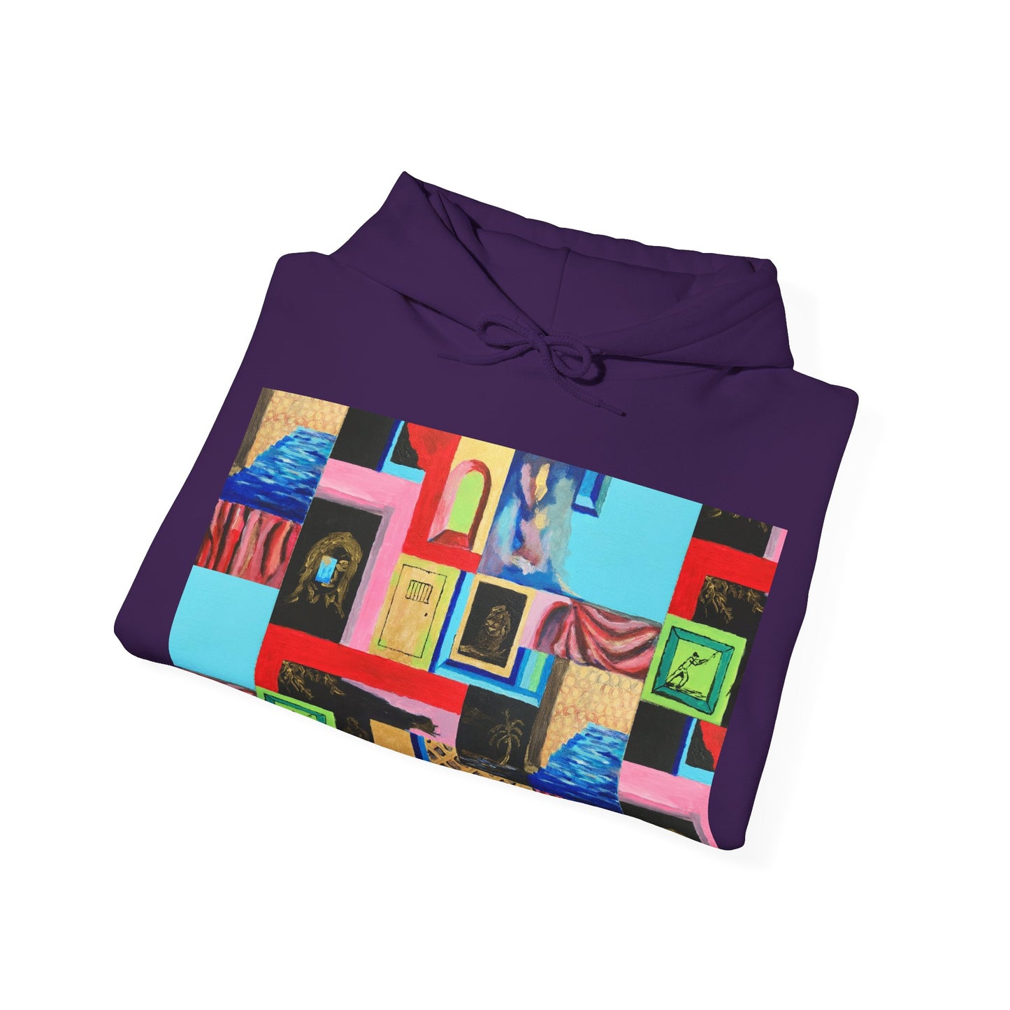 Efe Abstract Collage Hoodie — Colorful Retro Frames Art Sweatshirt