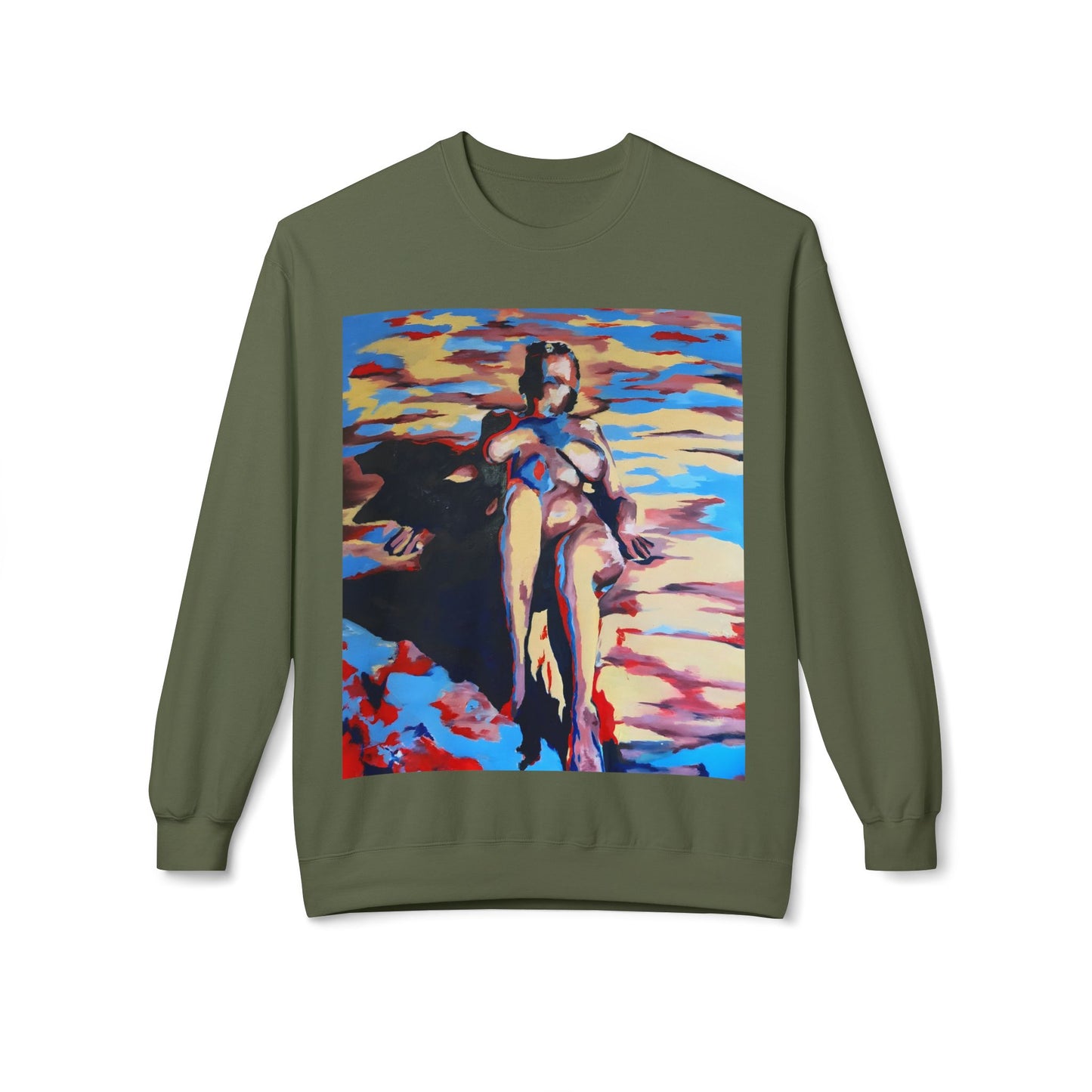 EFe Unisex Fleece Crewneck Sweatshirt - Colorful Abstract Design