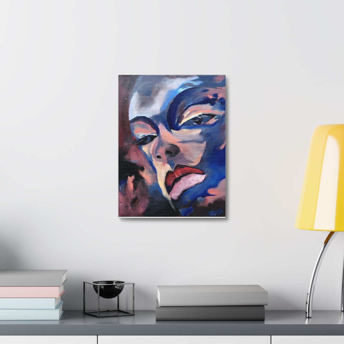 Efe open edition Art print on  Stretched Canvas - Bold Yellow Portrait for Wall Decor