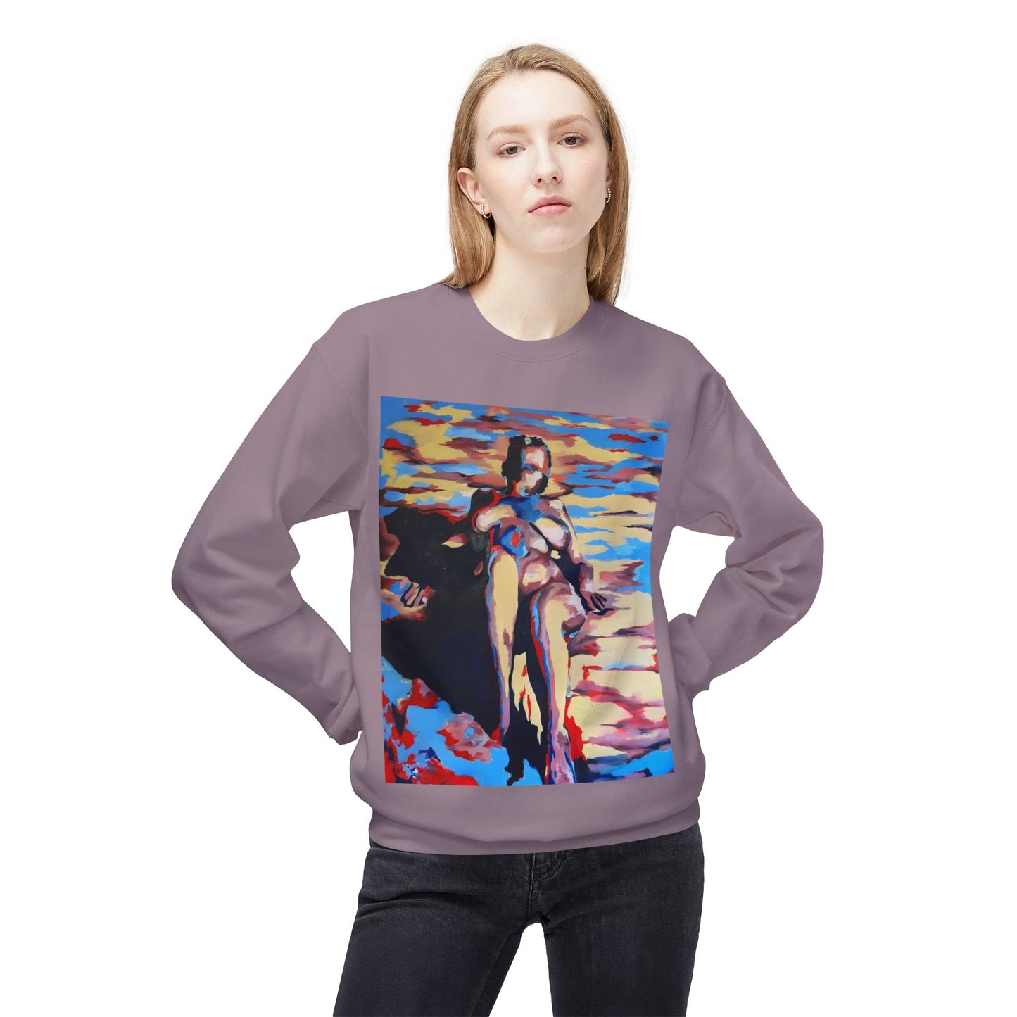 EFe Unisex Fleece Crewneck Sweatshirt - Colorful Abstract Design
