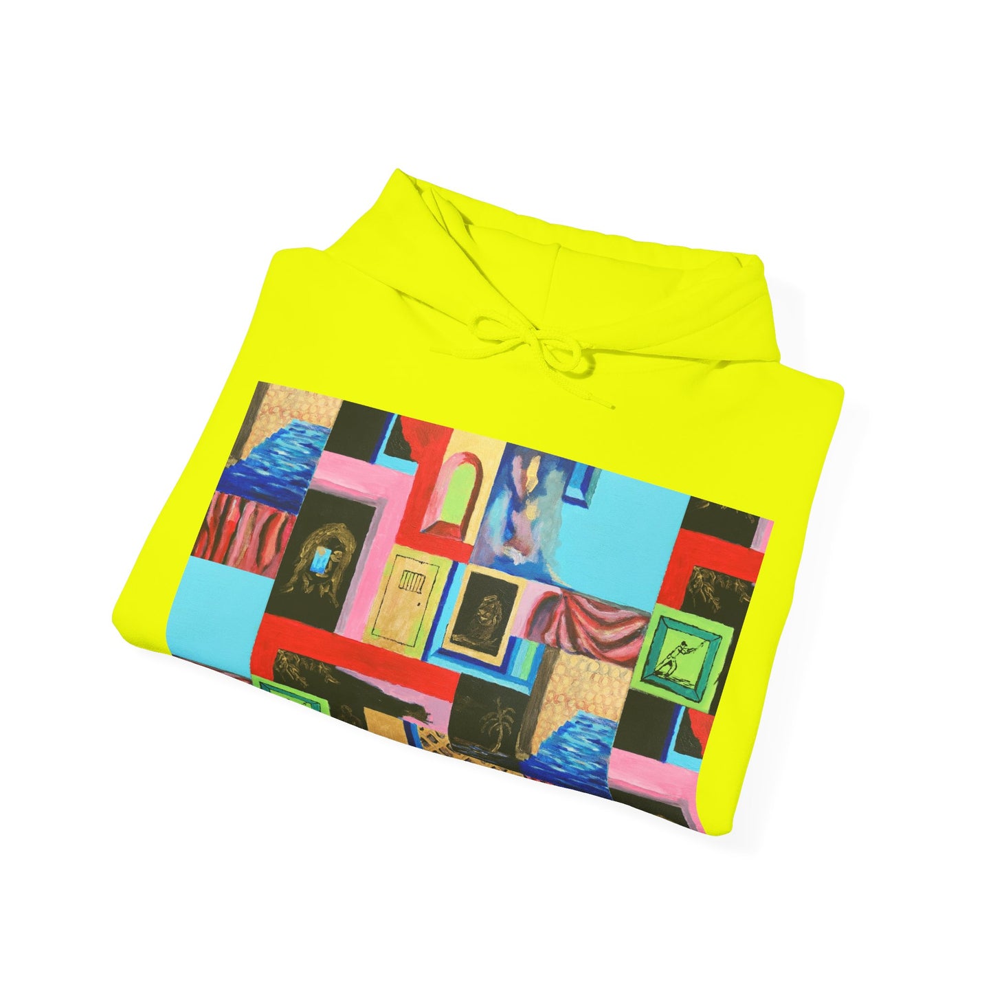 Efe Abstract Collage Hoodie — Colorful Retro Frames Art Sweatshirt
