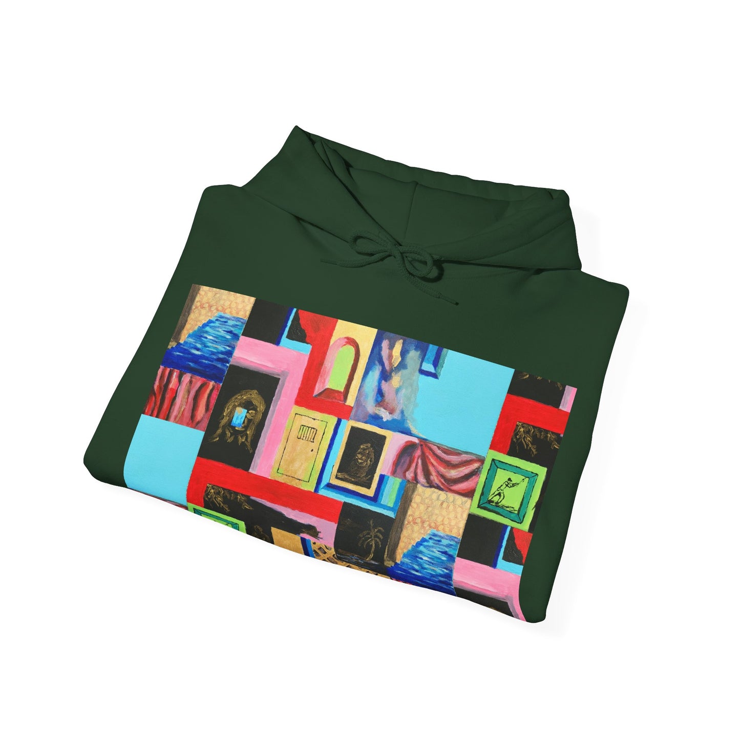 Efe Abstract Collage Hoodie — Colorful Retro Frames Art Sweatshirt