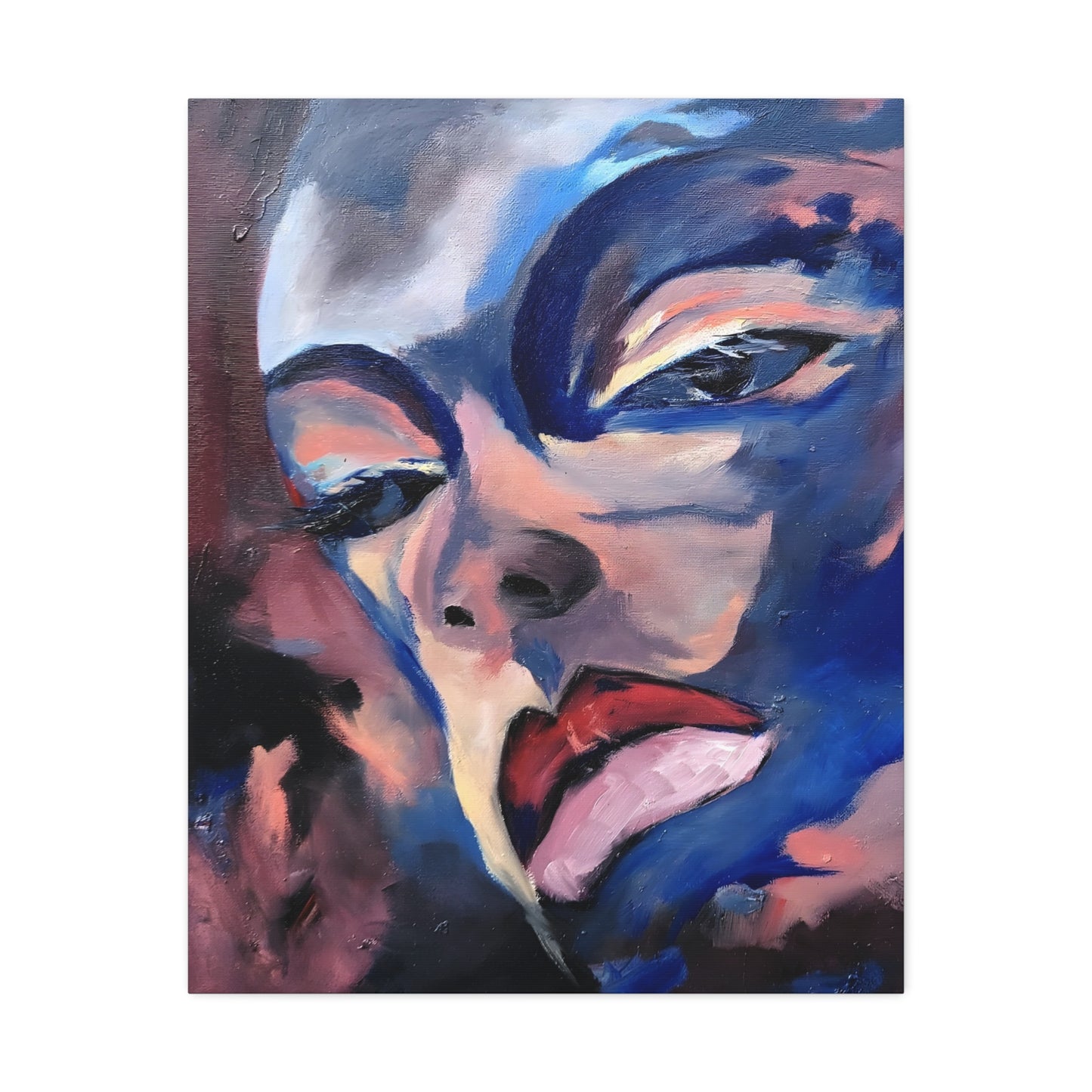 Efe open edition Art print on  Stretched Canvas - Bold Yellow Portrait for Wall Decor