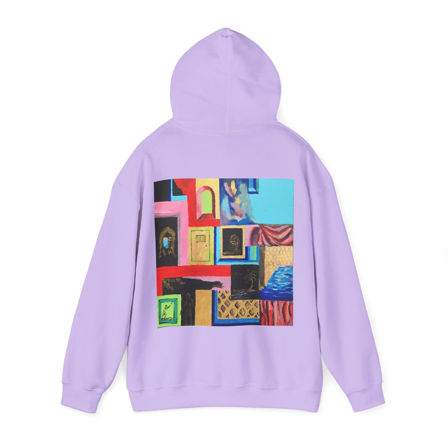 Efe Abstract Collage Hoodie — Colorful Retro Frames Art Sweatshirt