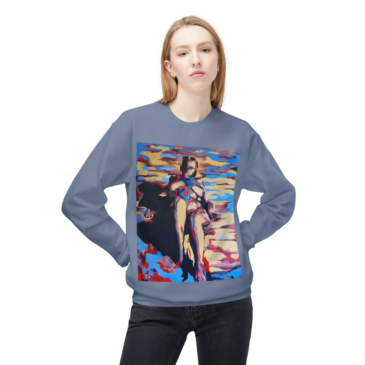 EFe Unisex Fleece Crewneck Sweatshirt - Colorful Abstract Design