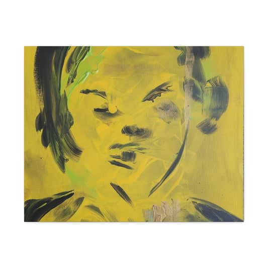 Efe open edition Art print on  Stretched Canvas - Bold Yellow Portrait for Wall Decor
