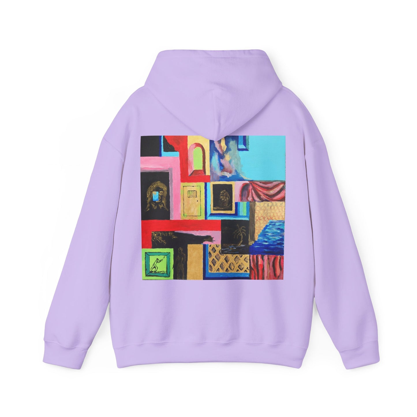 Efe Abstract Collage Hoodie — Colorful Retro Frames Art Sweatshirt