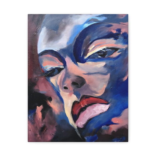 Efe open edition Art print on  Stretched Canvas - Bold Yellow Portrait for Wall Decor