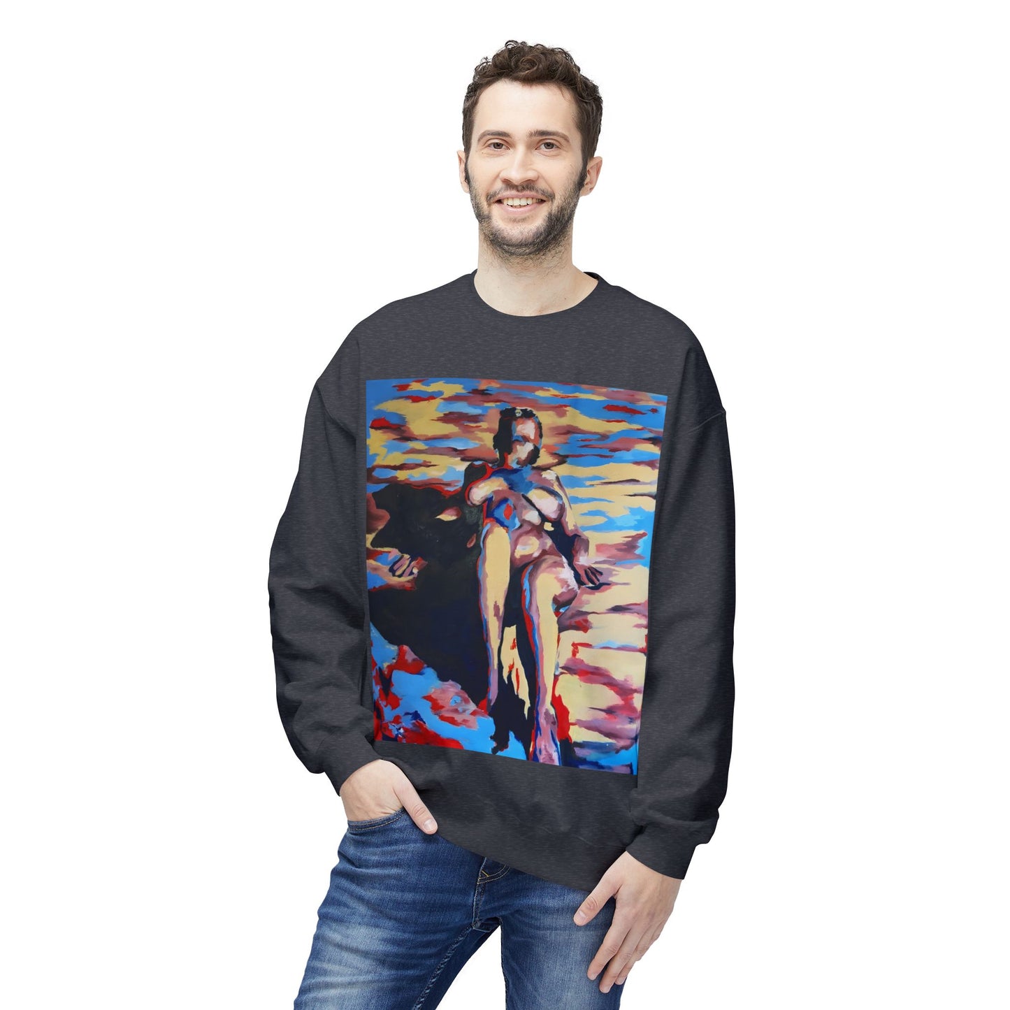 EFe Unisex Fleece Crewneck Sweatshirt - Colorful Abstract Design