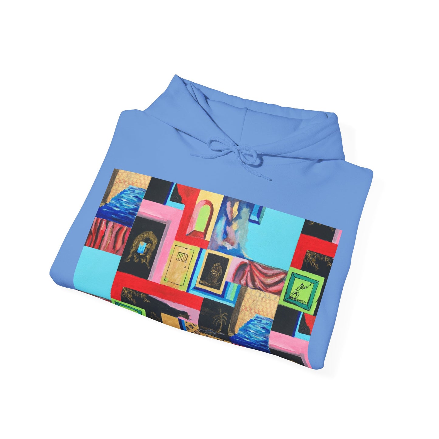 Efe Abstract Collage Hoodie — Colorful Retro Frames Art Sweatshirt