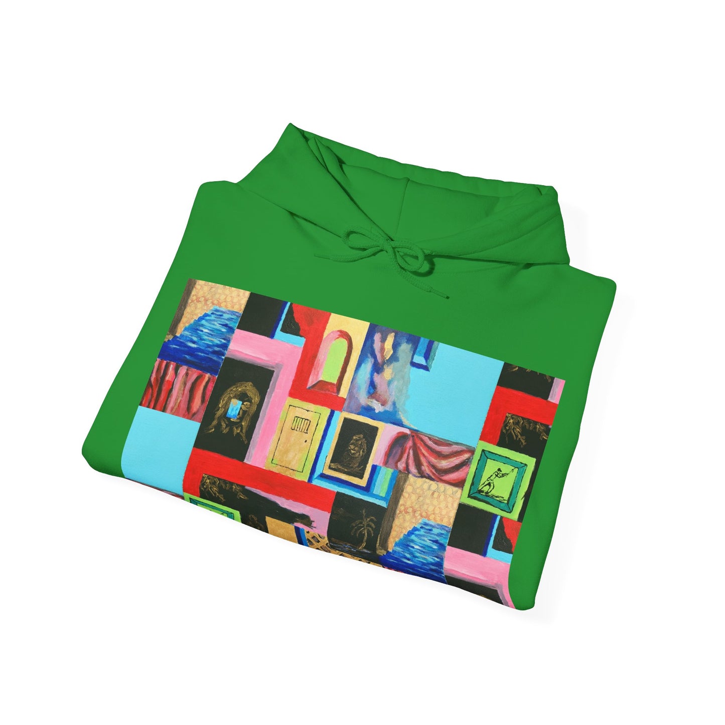Efe Abstract Collage Hoodie — Colorful Retro Frames Art Sweatshirt