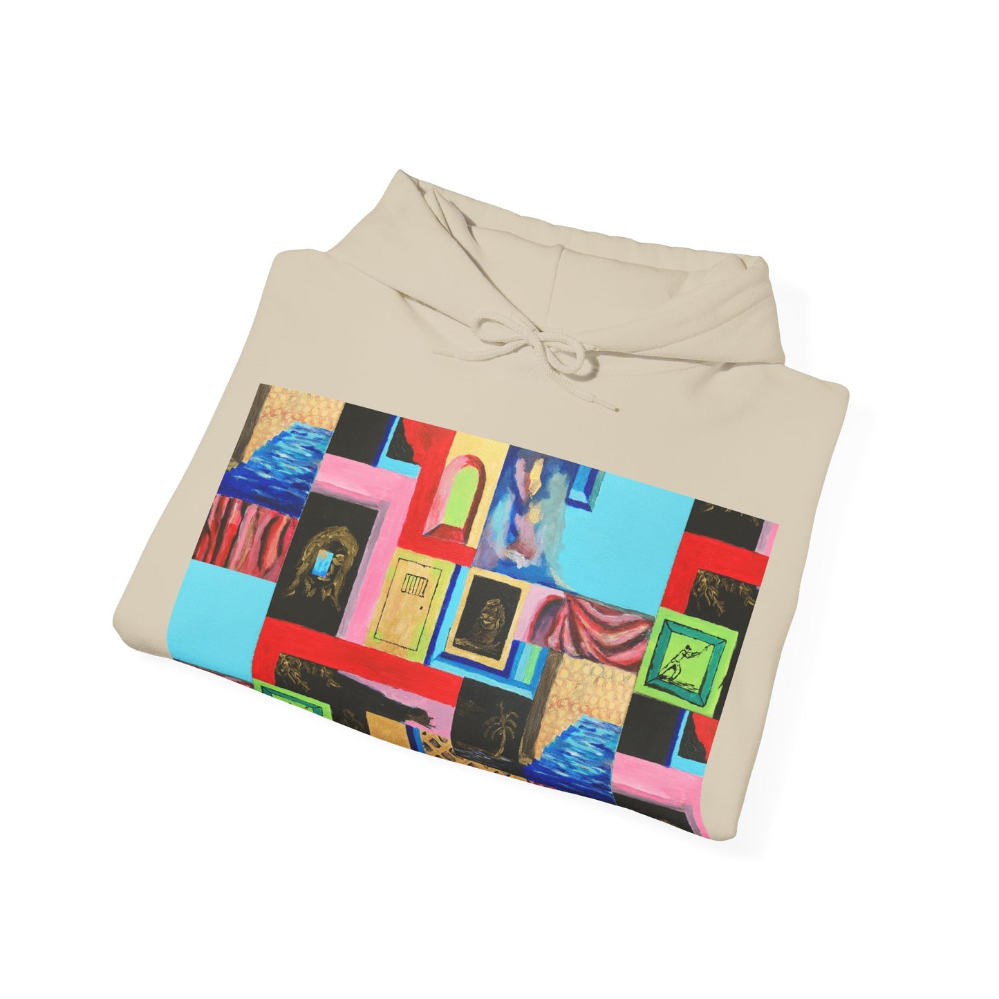 Efe Abstract Collage Hoodie — Colorful Retro Frames Art Sweatshirt