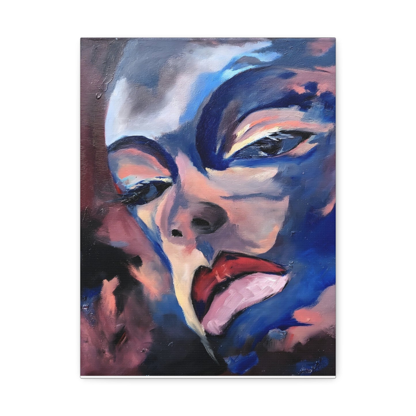 Efe open edition Art print on  Stretched Canvas - Bold Yellow Portrait for Wall Decor