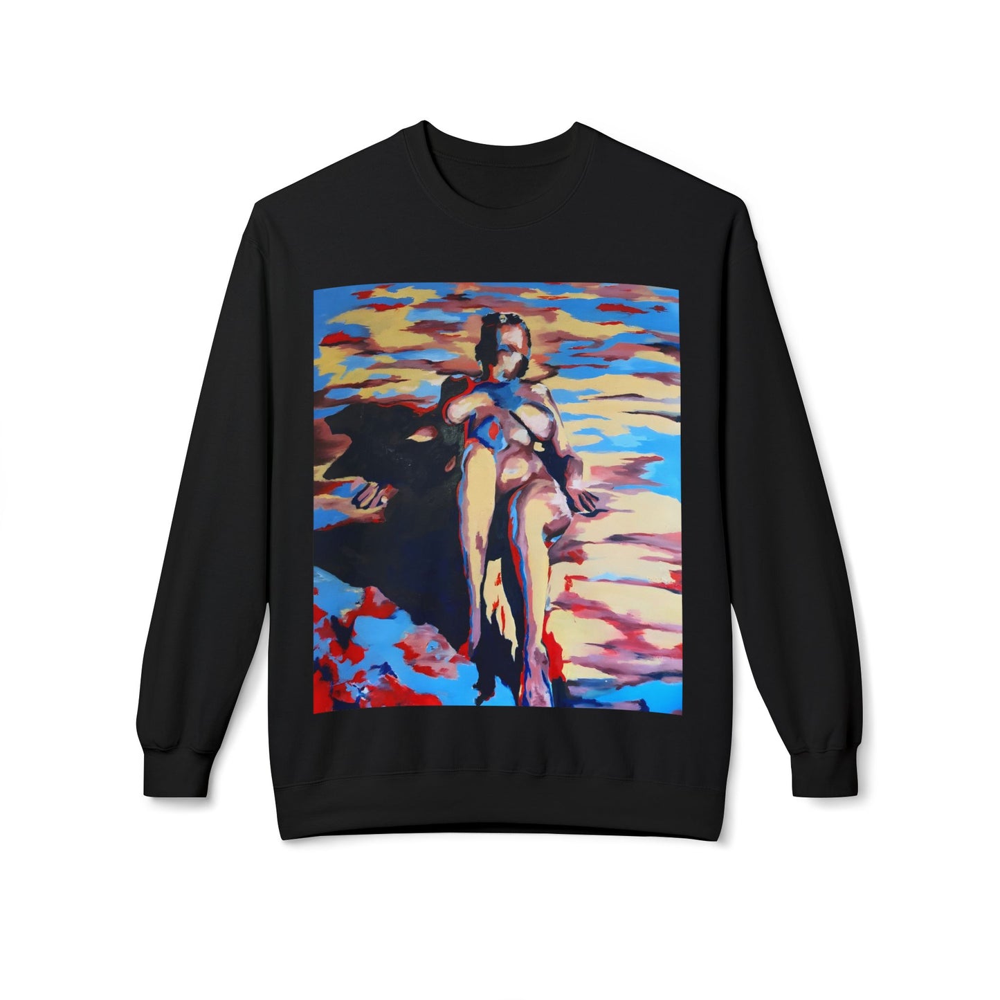 EFe Unisex Fleece Crewneck Sweatshirt - Colorful Abstract Design