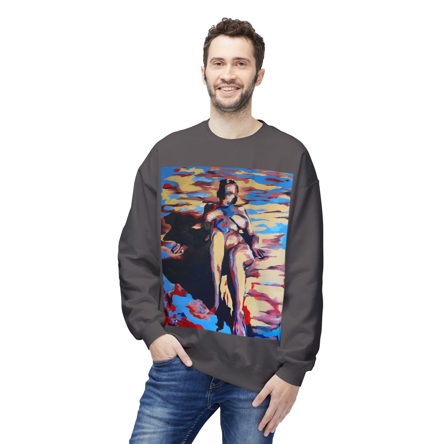 EFe Unisex Fleece Crewneck Sweatshirt - Colorful Abstract Design