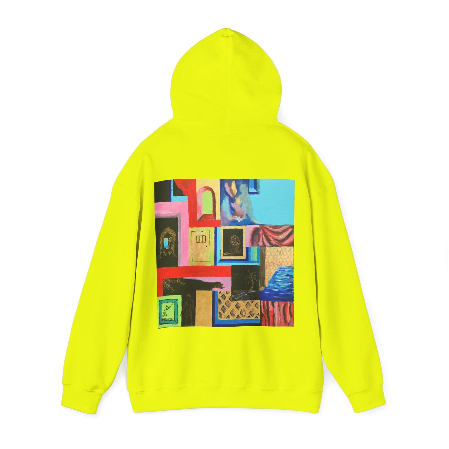 Efe Abstract Collage Hoodie — Colorful Retro Frames Art Sweatshirt