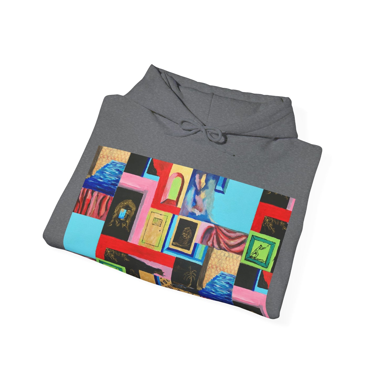 Efe Abstract Collage Hoodie — Colorful Retro Frames Art Sweatshirt