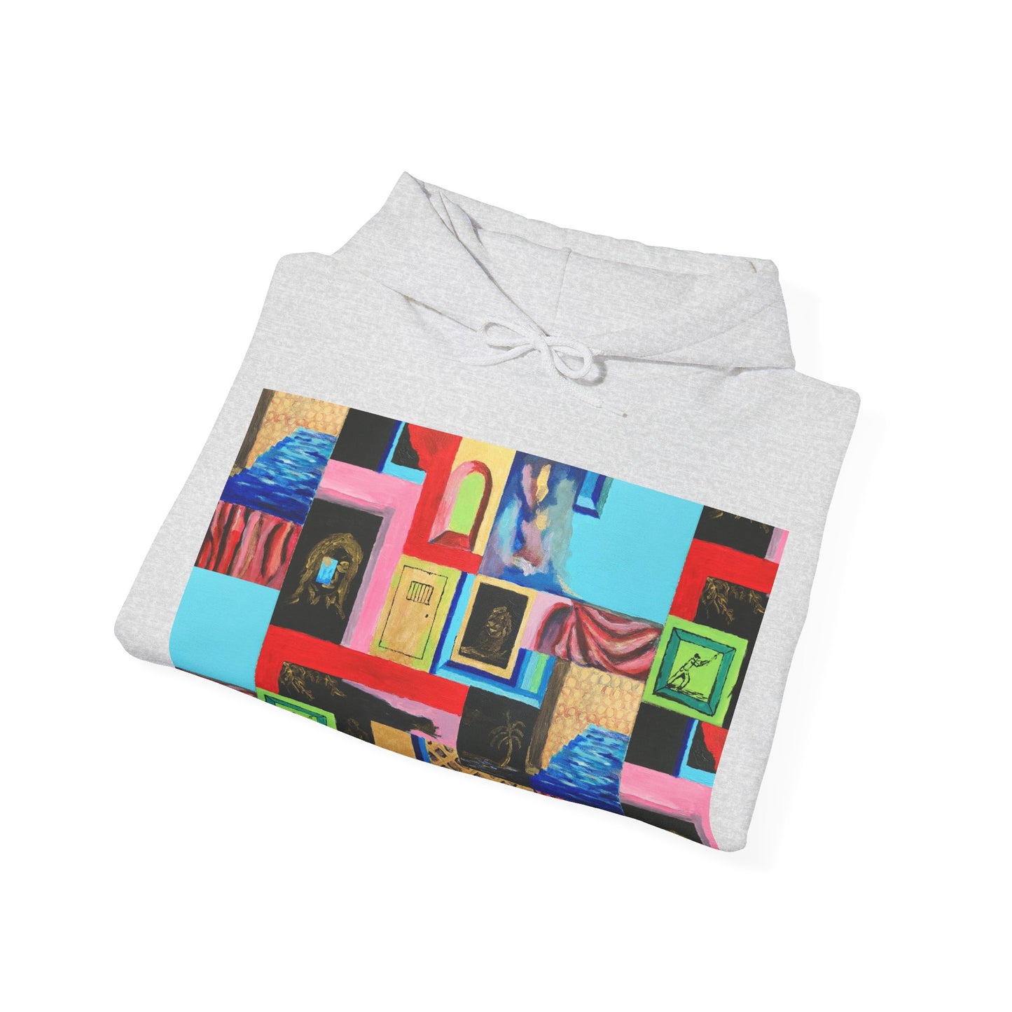 Efe Abstract Collage Hoodie — Colorful Retro Frames Art Sweatshirt