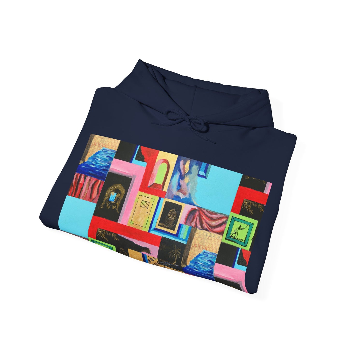 Efe Abstract Collage Hoodie — Colorful Retro Frames Art Sweatshirt