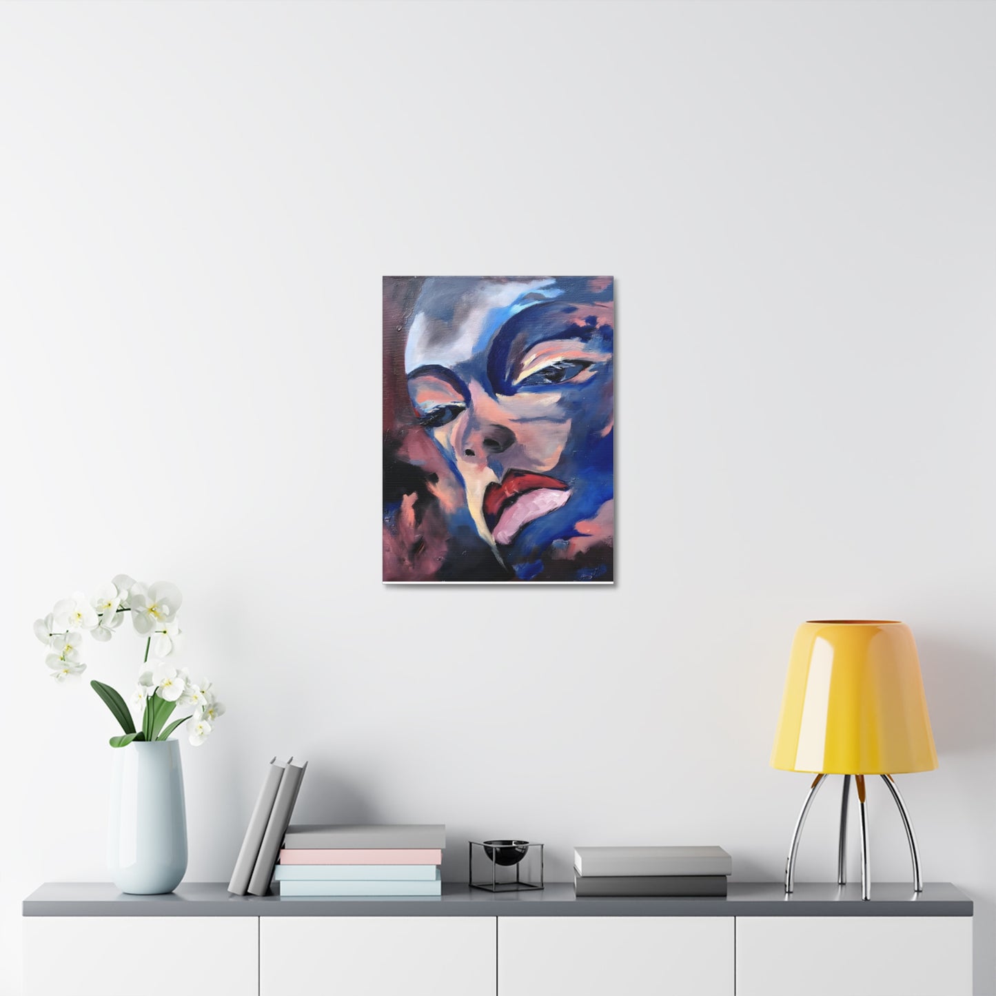Efe open edition Art print on  Stretched Canvas - Bold Yellow Portrait for Wall Decor