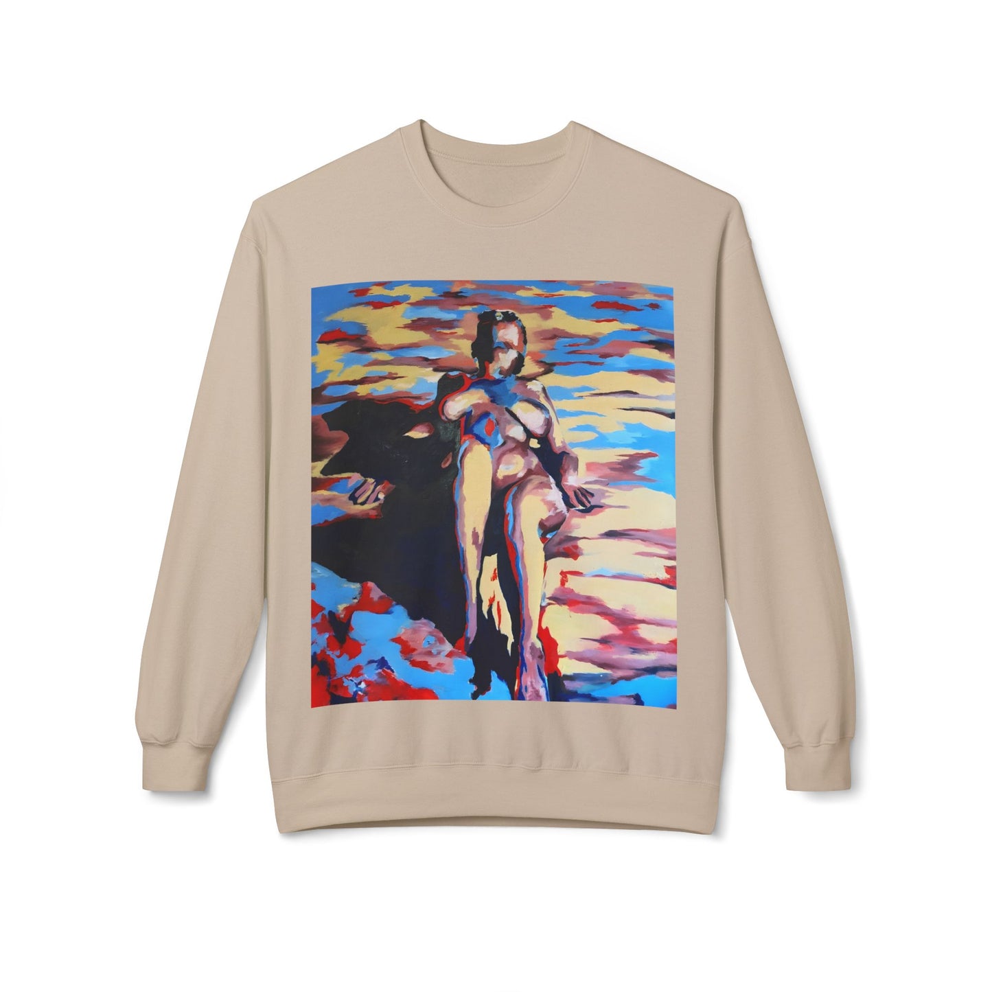 EFe Unisex Fleece Crewneck Sweatshirt - Colorful Abstract Design