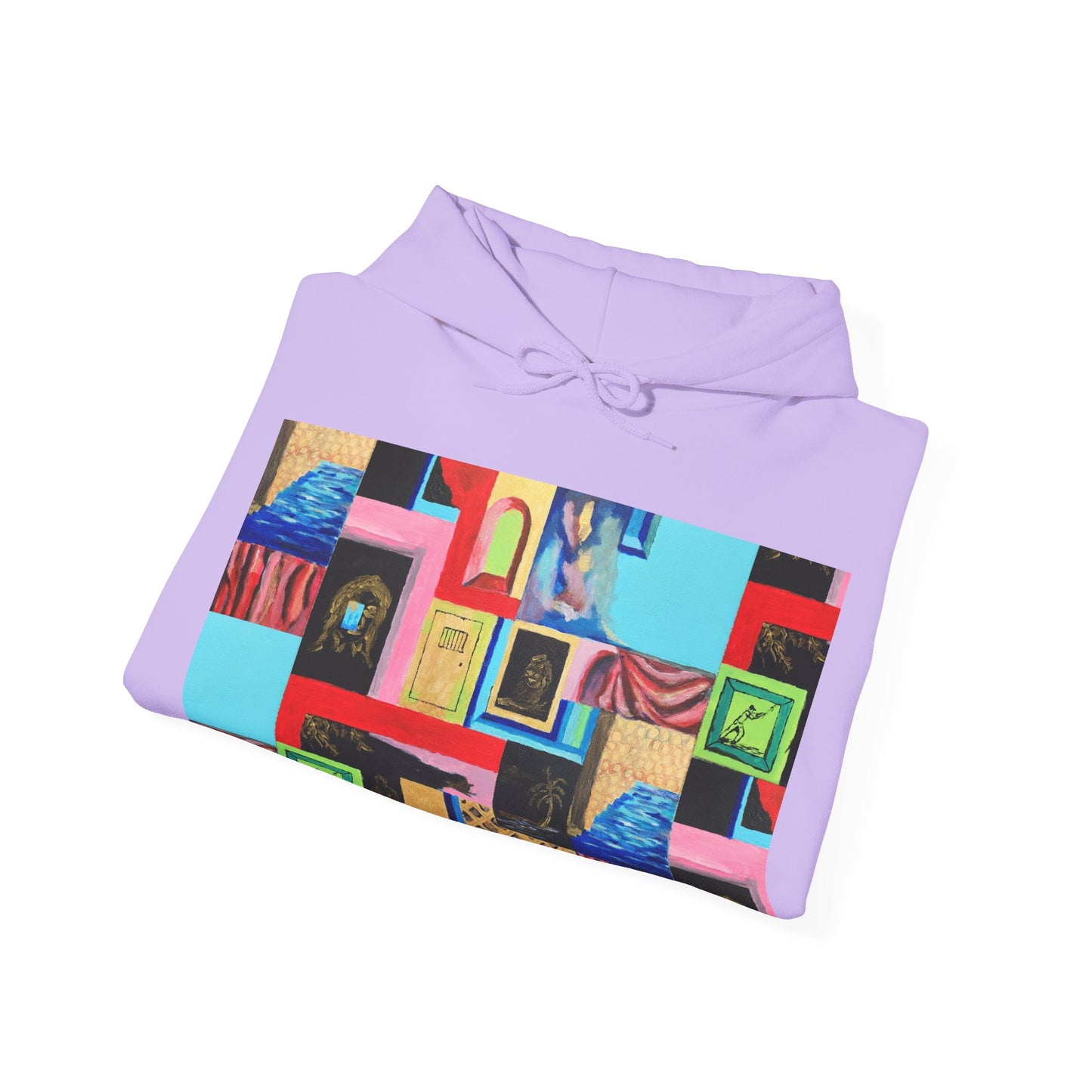 Efe Abstract Collage Hoodie — Colorful Retro Frames Art Sweatshirt