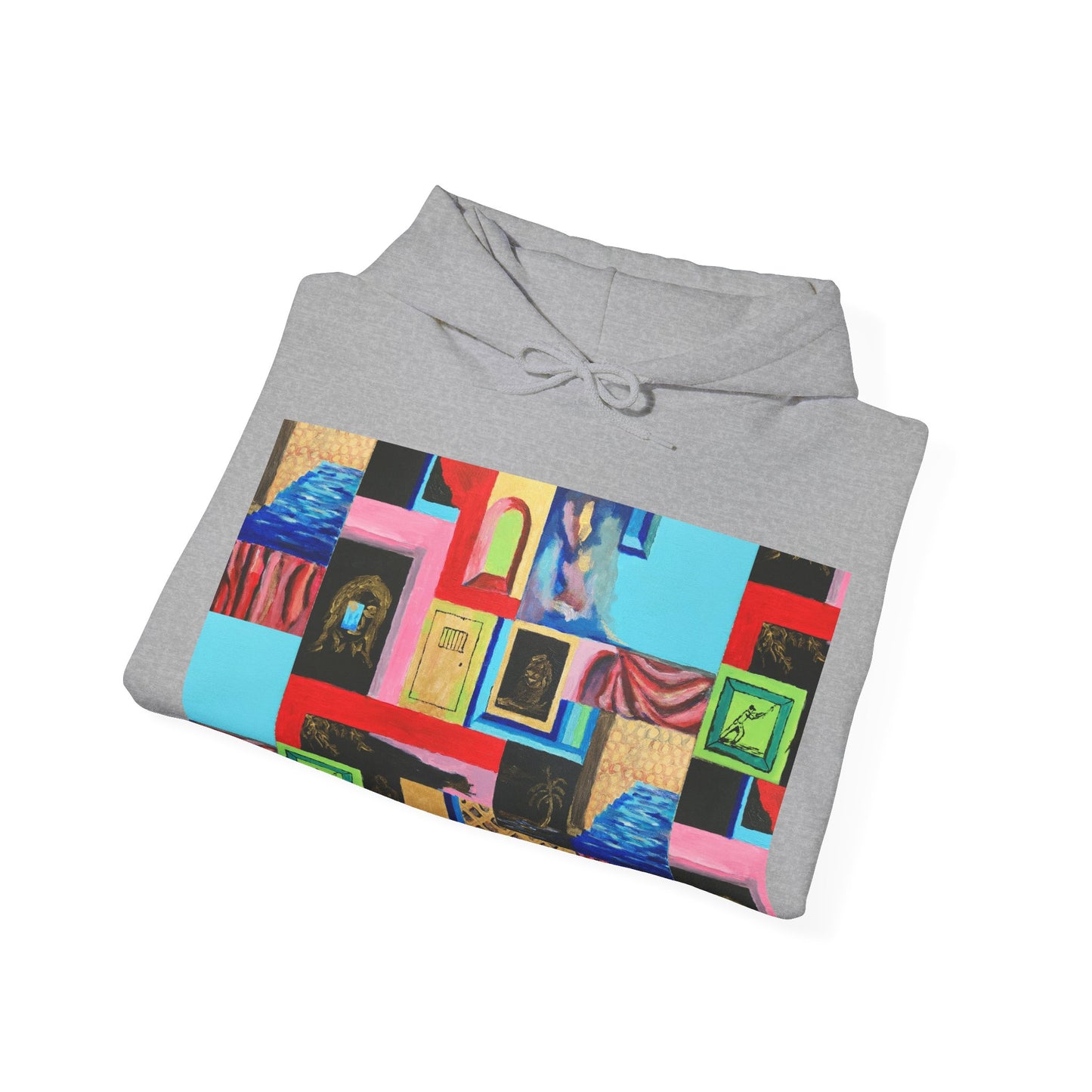 Efe Abstract Collage Hoodie — Colorful Retro Frames Art Sweatshirt