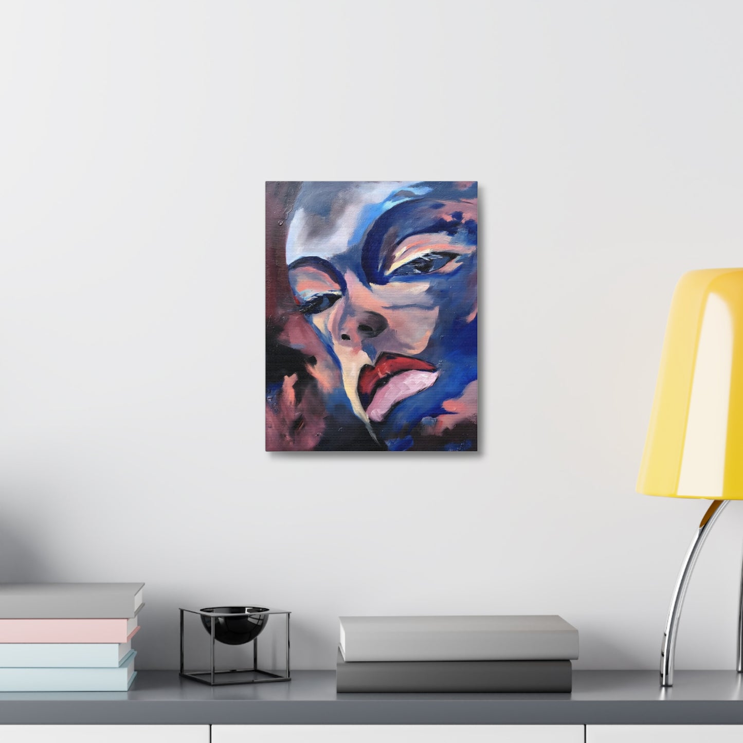 Efe open edition Art print on  Stretched Canvas - Bold Yellow Portrait for Wall Decor