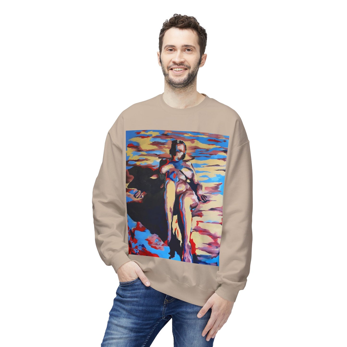 EFe Unisex Fleece Crewneck Sweatshirt - Colorful Abstract Design