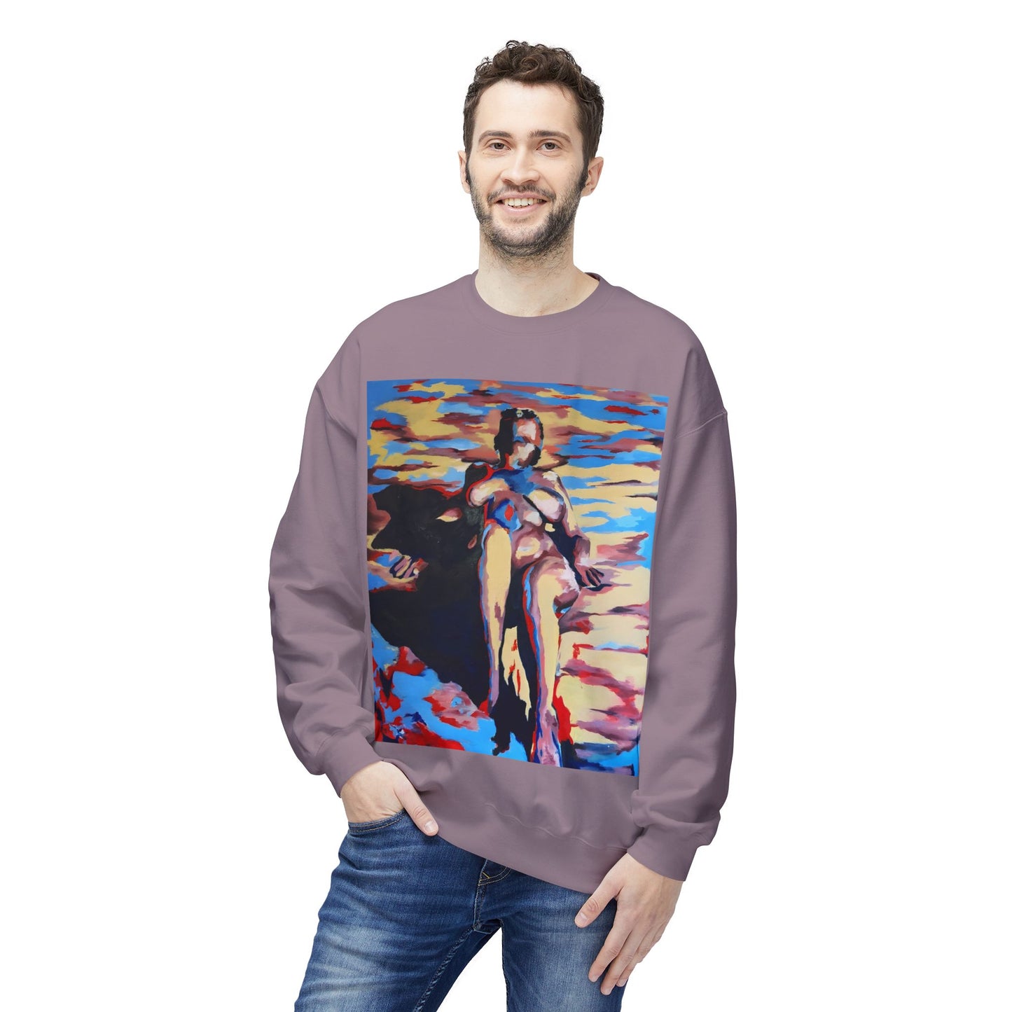 EFe Unisex Fleece Crewneck Sweatshirt - Colorful Abstract Design