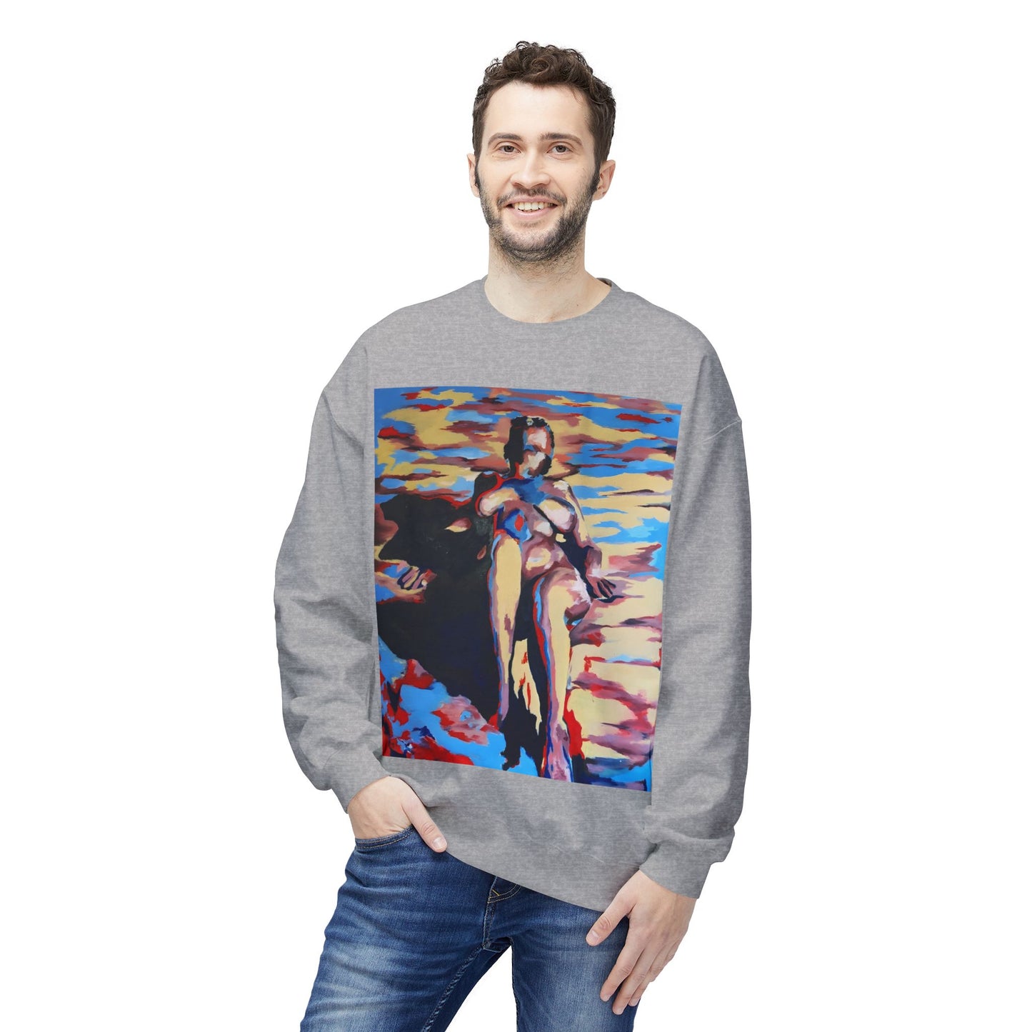 EFe Unisex Fleece Crewneck Sweatshirt - Colorful Abstract Design