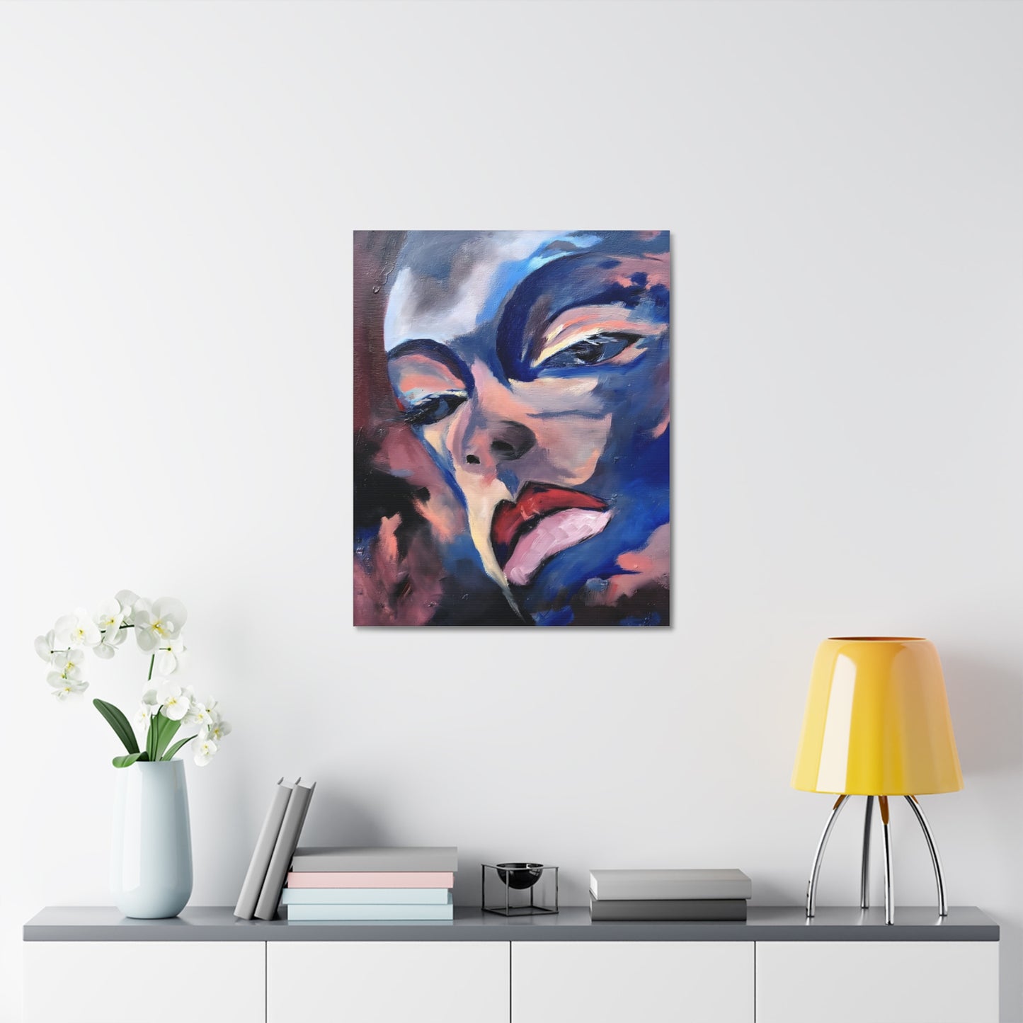 Efe open edition Art print on  Stretched Canvas - Bold Yellow Portrait for Wall Decor