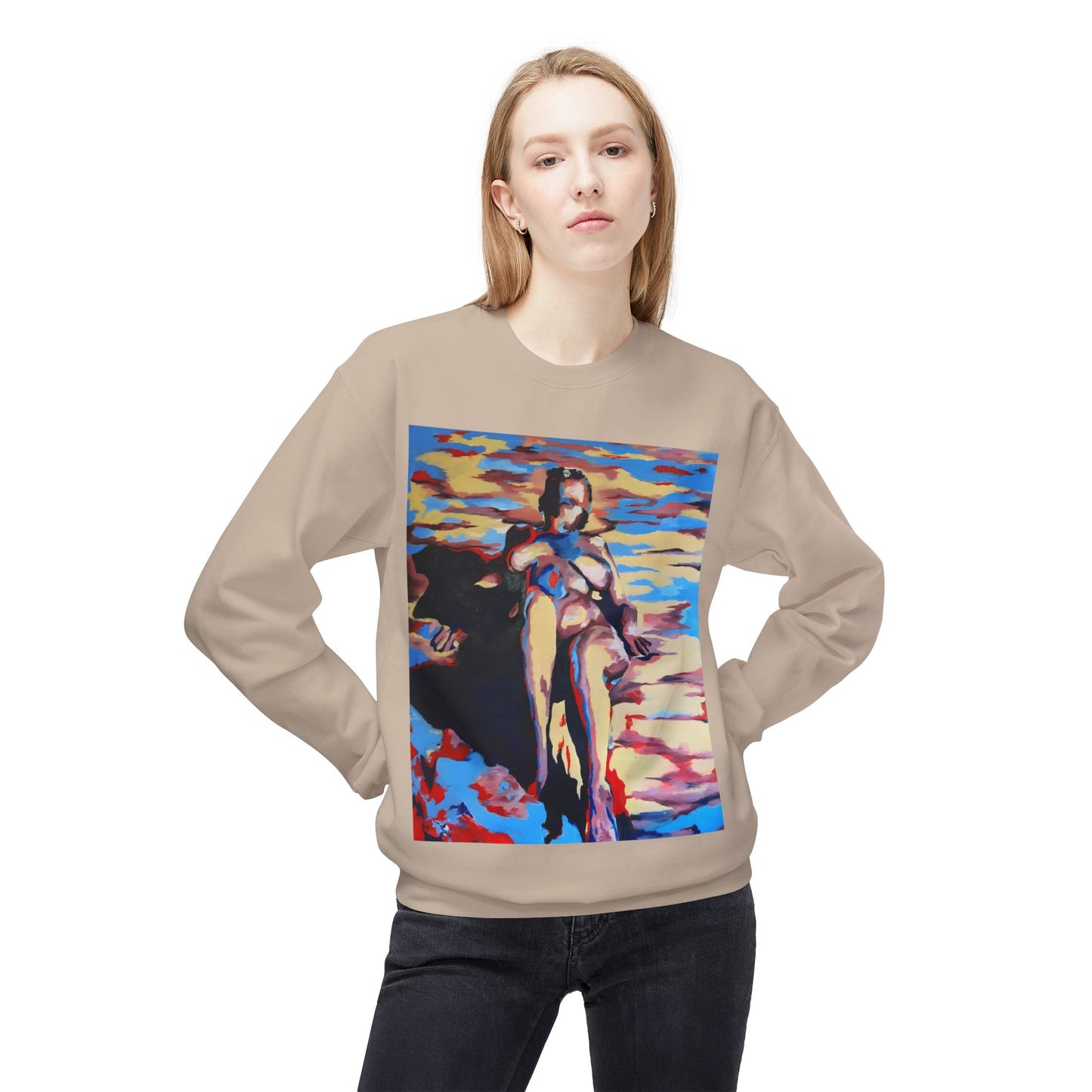 EFe Unisex Fleece Crewneck Sweatshirt - Colorful Abstract Design